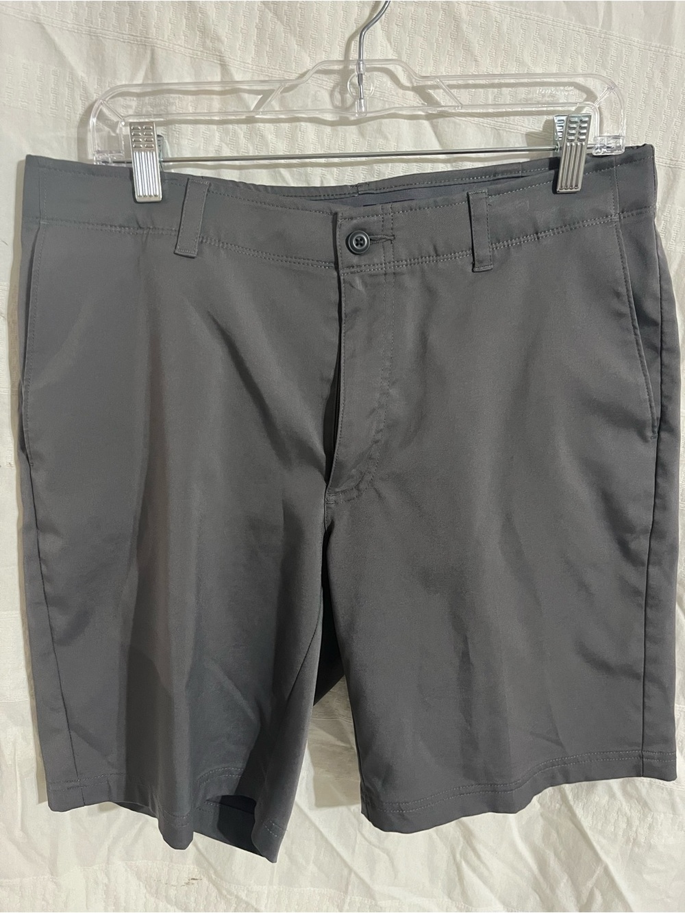 PGA Tour Men's Charcoal Flat-Front Performance Shorts